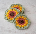 Crochet Sunflower Coaster
